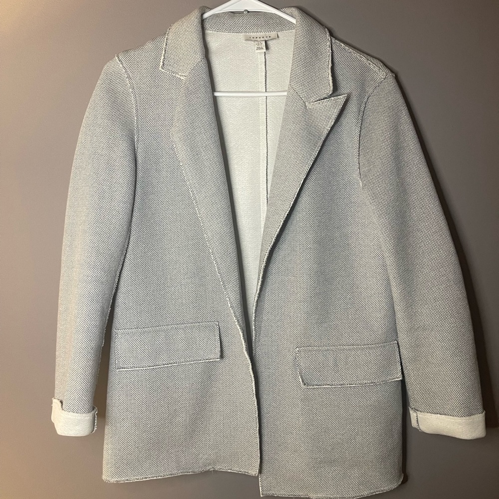 TOPSHOP Raw Edge Boyfriend Jacket Size 4
